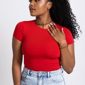 GLASS is in Session - Red & Colorfully GLASSY - Red necklace and bracelet Set